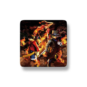 One Piece Burning Blood Custom Porcelain Refrigerator Magnet Square