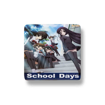 School Days Custom Porcelain Refrigerator Magnet Square