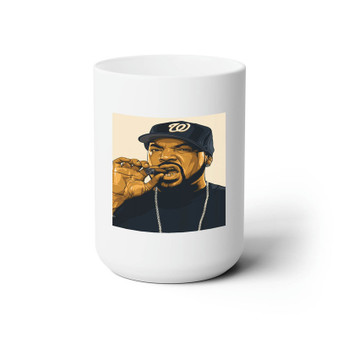 Ice Cube Smoke White Ceramic Mug 15oz With BPA Free