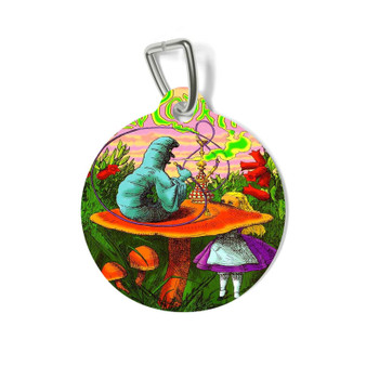 Alice in Wonderland Custom Pet Tag Round Coated Solid Metal for Cat Kitten Dog