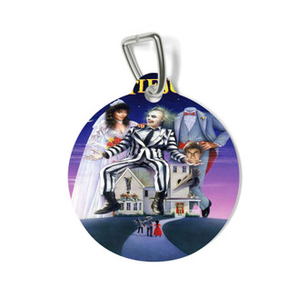 Beetlejuice Custom Pet Tag Round Coated Solid Metal for Cat Kitten Dog