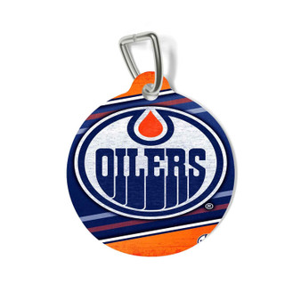 Edmonton Oilers NHL Custom Pet Tag Round Coated Solid Metal for Cat Kitten Dog