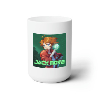 Jack Move White Ceramic Mug 15oz With BPA Free