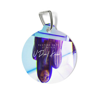 Justine Skye U Don t Know ft Wizkid Custom Pet Tag Round Coated Solid Metal for Cat Kitten Dog