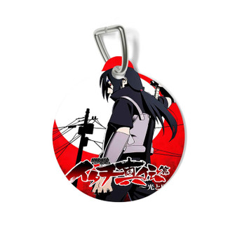 Itachi Uchiha Naruto Shippuden Custom Pet Tag Round Coated Solid Metal for Cat Kitten Dog