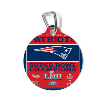 New England Patriots NFL Custom Pet Tag Round Coated Solid Metal for Cat Kitten Dog