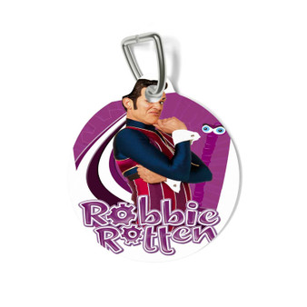 Robbie Rotten Custom Pet Tag Round Coated Solid Metal for Cat Kitten Dog