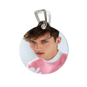 Troye Sivan Face Custom Pet Tag Round Coated Solid Metal for Cat Kitten Dog