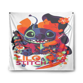 Disney Lilo Stitch Custom Tapestry Indoor Wall Polyester Home Decor