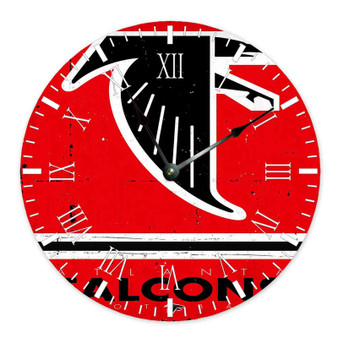 Atlanta Falcons NFL Custom Wall Clock Round Non-ticking Wooden Black Pointers