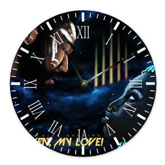 Awaken My Love Childish Gambino Custom Wall Clock Round Non-ticking Wooden Black Pointers