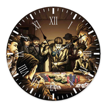 Baccano Newest Custom Wall Clock Round Non-ticking Wooden Black Pointers