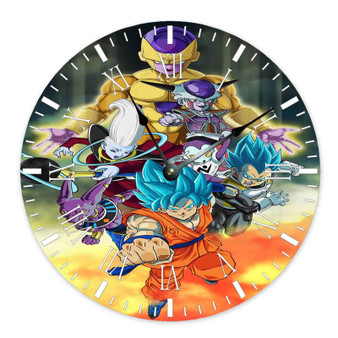 Dragon Ball Super Newest Custom Wall Clock Round Non-ticking Wooden Black Pointers