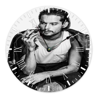 Dylan Rieder Greatest Custom Wall Clock Round Non-ticking Wooden Black Pointers