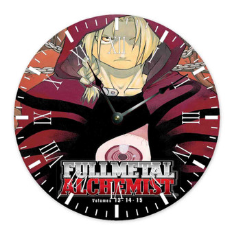 Edward Elric Fullmetal Alchemist Custom Wall Clock Round Non-ticking Wooden Black Pointers