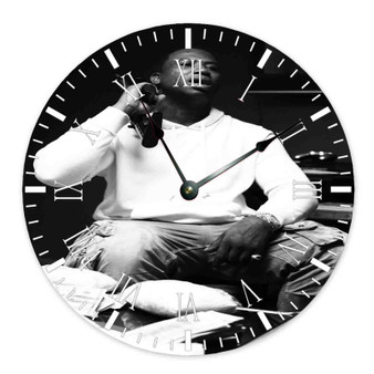 Gucci Mane Greatest Custom Wall Clock Round Non-ticking Wooden Black Pointers