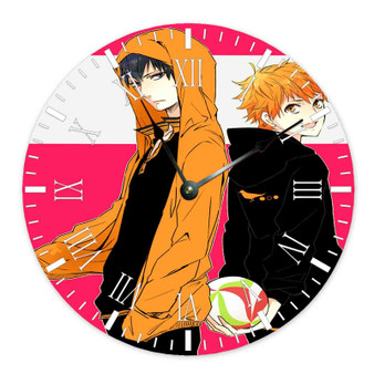 Haikyuu Greatest Custom Wall Clock Round Non-ticking Wooden Black Pointers