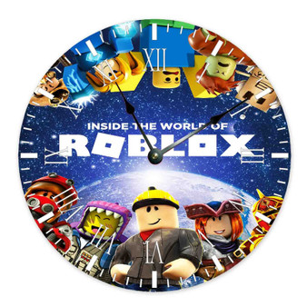 Inside The world of Roblox Custom Wall Clock Round Non-ticking Wooden Black Pointers