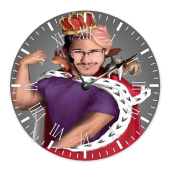 Markiplier King of the Squirrels Custom Wall Clock Round Non-ticking Wooden Black Pointers