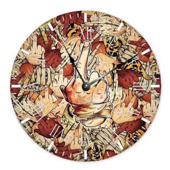 Pouya Suicide Boys Custom Wall Clock Round Non-ticking Wooden Black Pointers