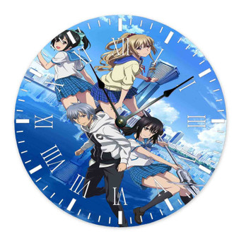 Strike the Blood Custom Wall Clock Round Non-ticking Wooden Black Pointers