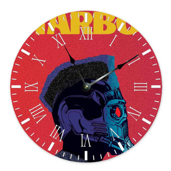 The Weeknd Starboy Custom Wall Clock Round Non-ticking Wooden Black Pointers