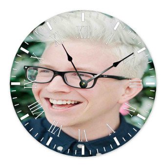 Tyler Oakley Newest Custom Wall Clock Round Non-ticking Wooden Black Pointers