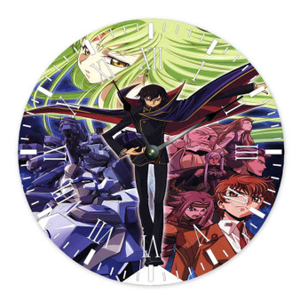 Code Geass Lelouch of the Rebellion Anime Custom Wall Clock Round Non-ticking Wooden Black Pointers