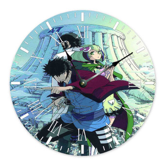 Dimension W Custom Wall Clock Round Non-ticking Wooden Black Pointers