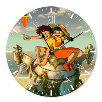 Future Boy Conan Custom Wall Clock Round Non-ticking Wooden Black Pointers