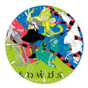 Gatchaman Crowds Greatest Custom Wall Clock Round Non-ticking Wooden Black Pointers