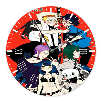 Gatchaman Crowds Insight Custom Wall Clock Round Non-ticking Wooden Black Pointers