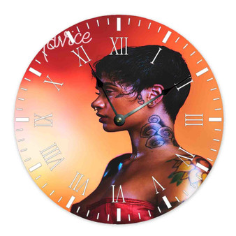 Kehlani Advice Custom Wall Clock Round Non-ticking Wooden Black Pointers