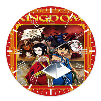 Kingdom Anime Custom Wall Clock Round Non-ticking Wooden Black Pointers