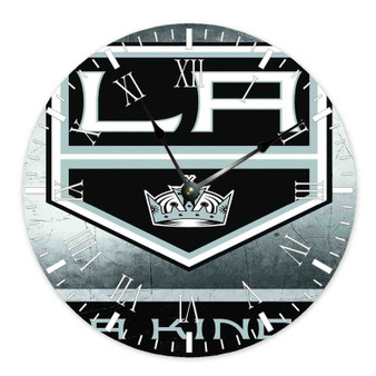 LA Kings NHL Custom Wall Clock Round Non-ticking Wooden Black Pointers