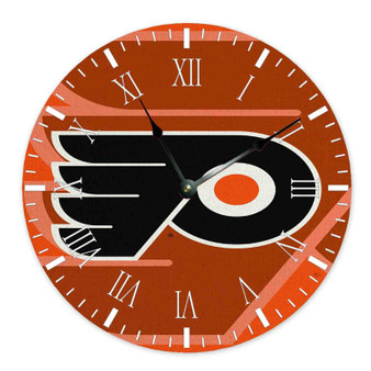 Philadelphia Flyers NHL Custom Wall Clock Round Non-ticking Wooden Black Pointers