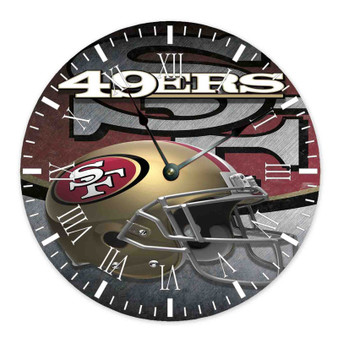 San Francisco 49ers Custom Wall Clock Round Non-ticking Wooden Black Pointers