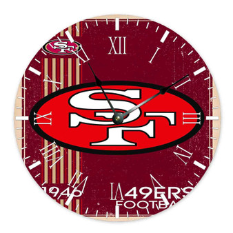 San Francisco 49ers NFL 1946 Custom Wall Clock Round Non-ticking Wooden Black Pointers