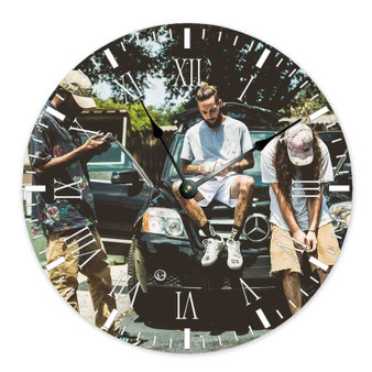 Suicide Boys Custom Wall Clock Round Non-ticking Wooden Black Pointers