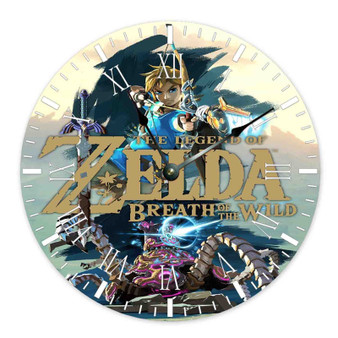 The Legend of Zelda Breath of the Wild Custom Wall Clock Round Non-ticking Wooden Black Pointers