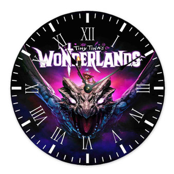 Tiny Tinas Wonderlands 2 Custom Wall Clock Round Non-ticking Wooden Black Pointers