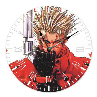 Trigun Greatest Custom Wall Clock Round Non-ticking Wooden Black Pointers