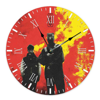 Twenty One Pilots Overcompensate Custom Wall Clock Round Non-ticking Wooden Black Pointers