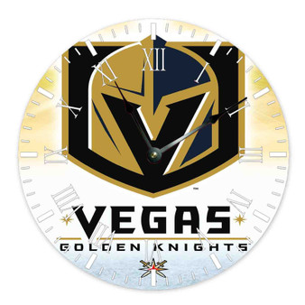 Vegas Golden Knights NHL Custom Wall Clock Round Non-ticking Wooden Black Pointers