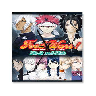 Food Wars Custom Wall Clock Square Silent Scaleless Wooden Black Pointers