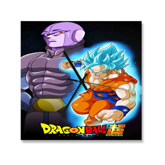 Hit vs Goku Dragon Ball Super Custom Wall Clock Square Silent Scaleless Wooden Black Pointers