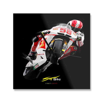 Marco Simoncelli 58 Custom Wall Clock Square Silent Scaleless Wooden Black Pointers