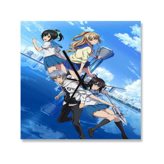 Strike the Blood Custom Wall Clock Square Silent Scaleless Wooden Black Pointers