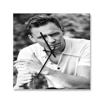 Tom Hiddleston Custom Wall Clock Square Silent Scaleless Wooden Black Pointers