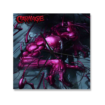 Carnage Marvel Custom Wall Clock Square Silent Scaleless Wooden Black Pointers